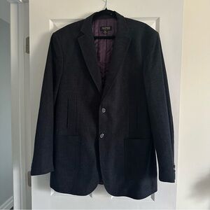 Size XLT Alfred Sung Wool Blend Suit Jacket Coat Blazer in Charcoal Grey